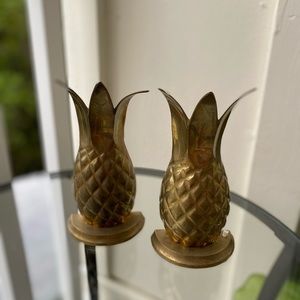Vintage Brass Pineapple Gold Bookends | Grandmillennial Decor